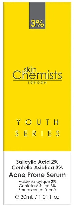 Anti-Acne Serum - Skin Chemists Youth Series Salicylic Acid 2%, Centella Asistica 3% Acne Prone Serum — photo N5