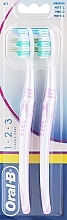 Fragrances, Perfumes, Cosmetics Medium-Hard 40 Toothbrush Set,purple - Oral-B 1-2-3 Classic Care Medium