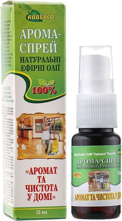 Aroma Spray with Natural Essential Oils "Aroma & Cleanliness at Home" - Adverso — photo N1