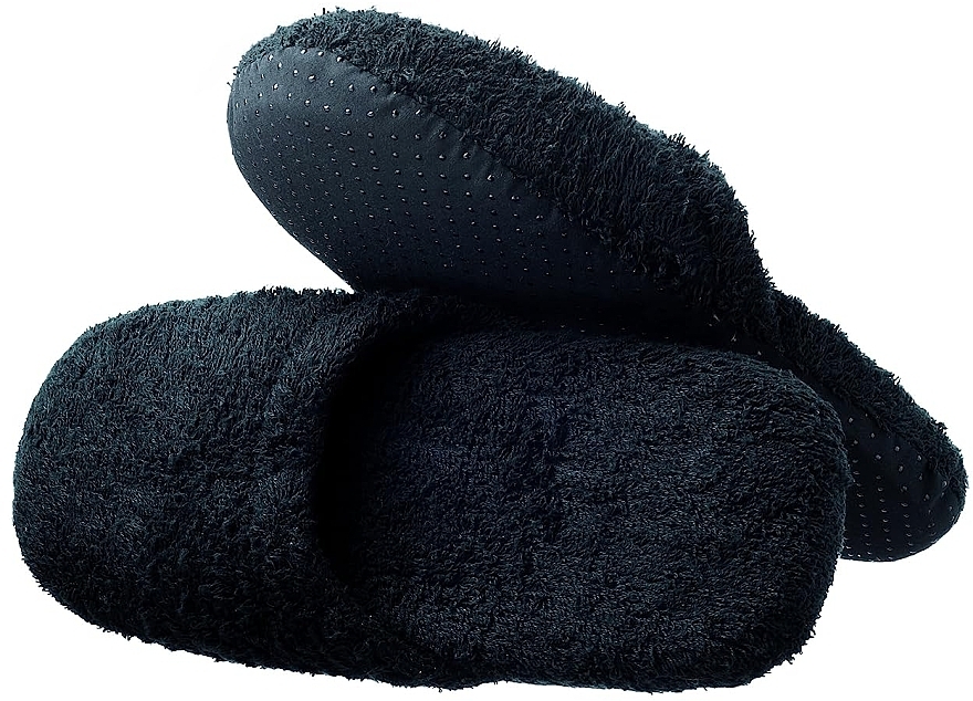 Men Slippers, black - Hydrea London Luxury Cotton Slippers — photo N2