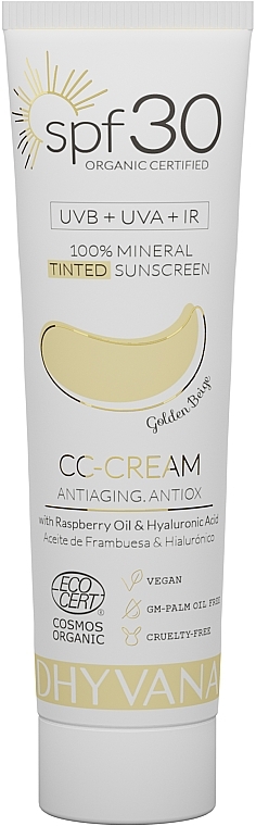 CC Sunscreen SPF30 - Dhyvana Raspberrry Oil & Hyaluronic Acid CC-Cream — photo N2