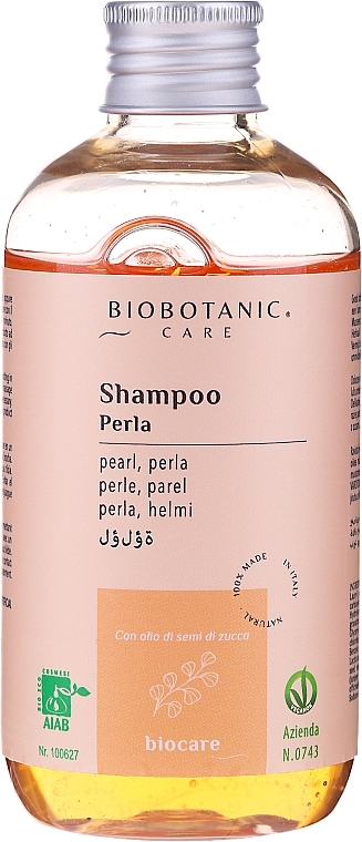 Pearl Shampoo with Pumpkin Seed Oil - BioBotanic BioCare Pearl Shampoo With Pumpkin Seed Oil — photo N1