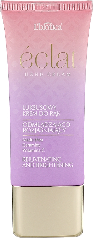 Rejuvenating & Brightening Hand Cream - L'biotica Eclat Rejuvenating And Brightening Hand Cream — photo N1