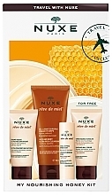 Fragrances, Perfumes, Cosmetics Set - Nuxe Reve de Miel My Nourishing Honey Kit (f/balm/30ml + cl/gel/100ml + lip/stick/4g + h/cr/30ml)