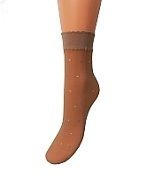 Women Socks with Pattern 'Carry', 20 Den, naturel - Knittex — photo N1