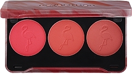 Fragrances, Perfumes, Cosmetics Blush Palette - Makeup Revolution Flamingo Mini Trio Blush Palette Oh My Blush