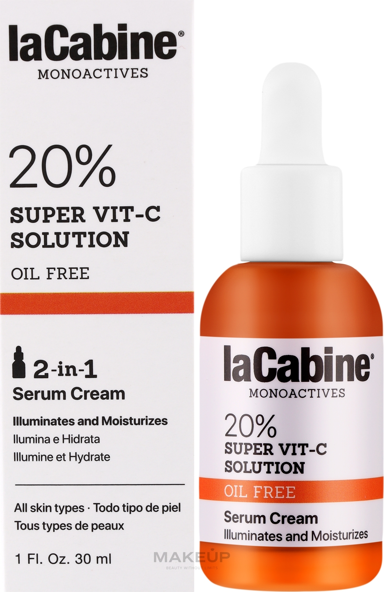 Face Cream-Serum - La Cabine Monoactives 20% Supervit C Solution Serum Cream — photo 30 ml