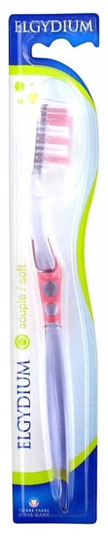 Toothbrush "Inter-Active" Soft, pink - Elgydium Inter-Active Soft Toothbrush — photo N1