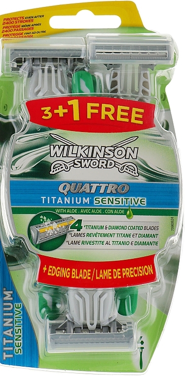 Shaving Razor - Wilkinson Sword Quattro Titanium Sensitive — photo N1
