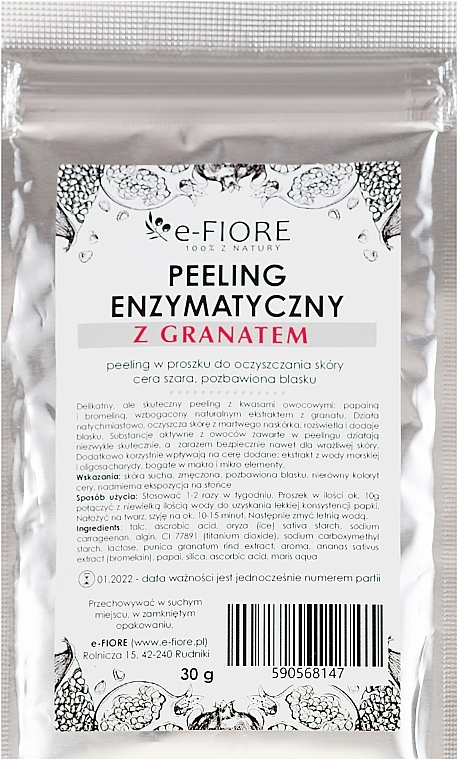 Enzyme Peeling with Pomegranate Extract - E-Fiore Professional Enzyme Peeling Garnet&Vitamin C — photo N1