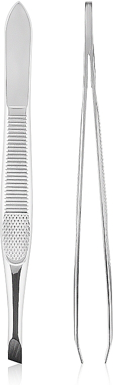 Beveled Eyebrow Tweezers, 499374, silver - Inter-Vion — photo N1