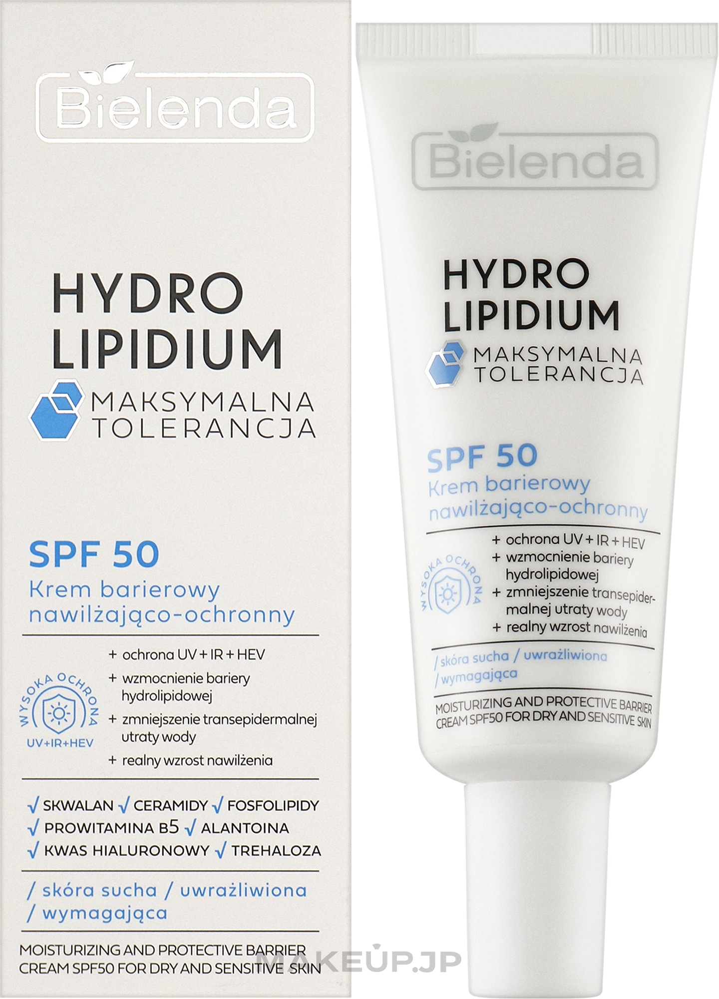 Moisturizing Barrier Cream - Bielenda Hydro Lipidium SPF50 — photo 30 ml