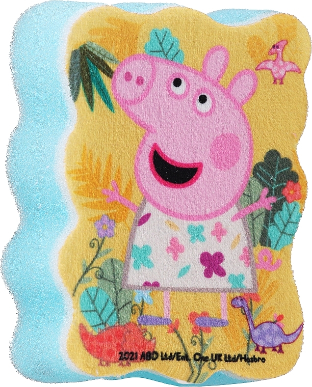 Kids Bath Sponge 'Peppa Pig', Peppa in forest, blue - Suavipiel — photo N1