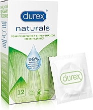 Latex Condoms with Gel Condoms, thin, 12 pcs - Durex Naturals — photo N1