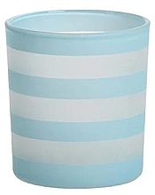 Fragrances, Perfumes, Cosmetics Candlestick, striped blue - Yankee Candle Light Blue Coastal Stripe Votive Holder