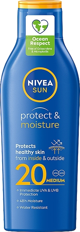 Body Moisturizing Sunscreen Lotion - Nivea Sun Protect & Moisture Sun Lotion SPF20 48H Moisture — photo N1