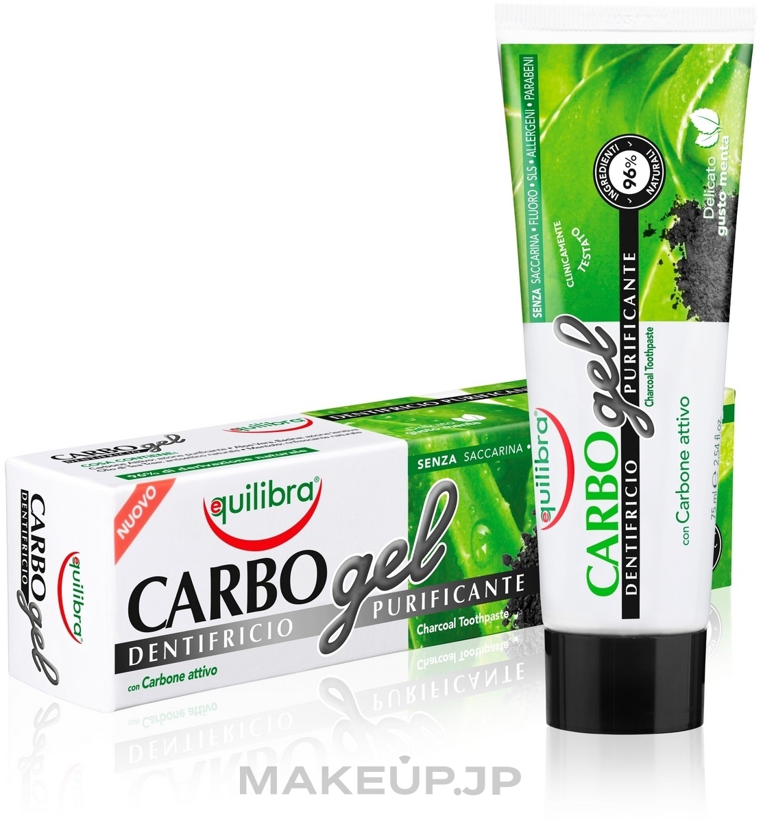 Toothpaste with Activated Charcoal - Equilibra Active Charcoal Toothpaste Gel — photo 75 ml