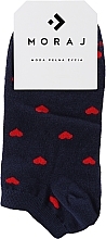 Women Short Socks with Hearts, 1 pair, blue - Moraj — photo N1