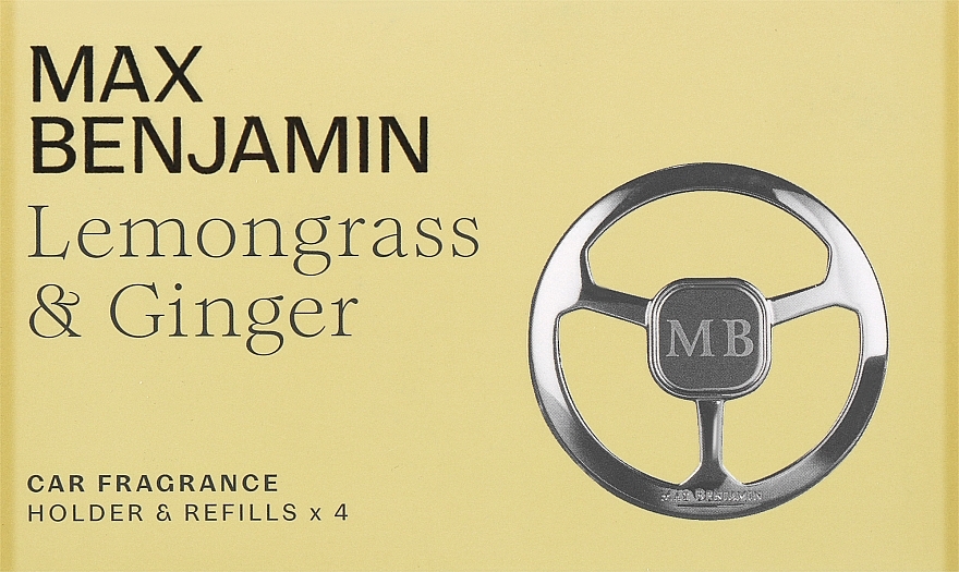 Beauty Set - Max Benjamin Car Fragrance Lemongrass & Ginger Gift Set (dispenser + refill/4pcs)	 — photo N1