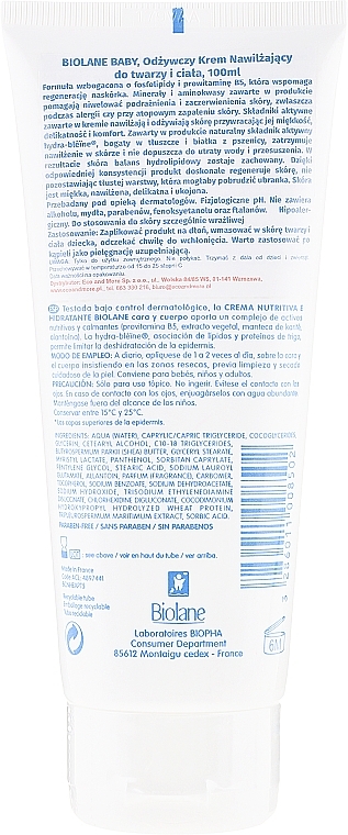 Nourishing and Moisturizing Baby Cream - Biolane Baby Nourishing and Moisturizing Cream — photo N2