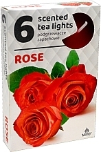 Fragrances, Perfumes, Cosmetics Rose Tealights, 6 pcs - Admit Scented Tea Light Rose
