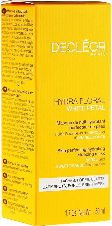 Softening Face Mask - Decleor Hydra Floral White Petal Skin Perfecting Hydrating Sleeping Mask — photo N9