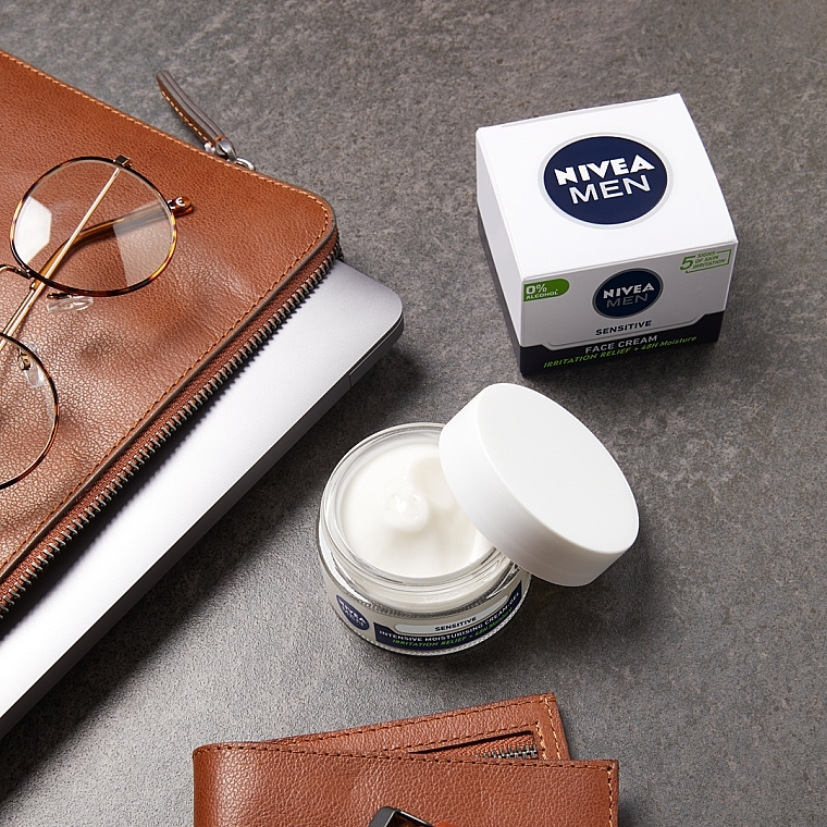 Men Intensive Moisturizing Cream for Sensitive Skin - Nivea Intensively Moisturizing Cream Men Sensitive Skin — photo N4