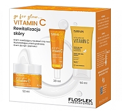 キット - Floslek Vitamin C Go For Glow (f/cr/50ml + eye/cr/30ml + h/cr/50ml) — photo N1