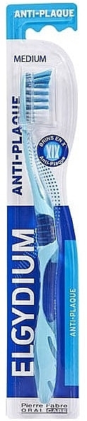 Anti-Plaque Medium Toothbrush, blue - Elgydium Anti-Plaque Medium Toothbrush — photo N1