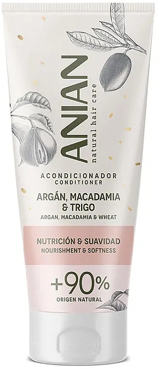 Conditioner for Dry & Damaged Hair - Anyan Natural Argan, Macadamia & Wheat Conditioner — photo N1