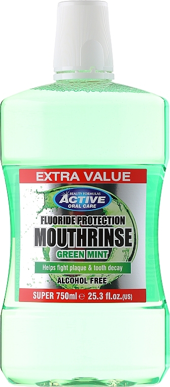 Mouthwash - Beauty Formulas Active Oral Care Mouthrinse Green Mint — photo N3