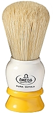 Fragrances, Perfumes, Cosmetics Shaving Brush, 10075, white-yellow - Omega
