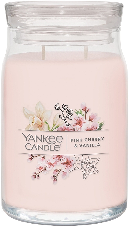 Scented Candle in Jar 'Pink Cherry & Vanilla', 2 wicks - Yankee Candle Pink Cherry & Vanilla — photo N2