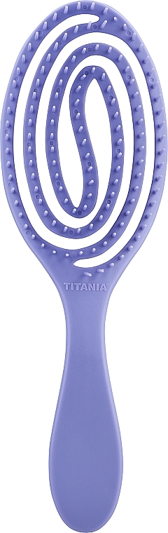 Massage Hair Brush 'Flexi', oval, 24 cm, blue - Titania — photo N1