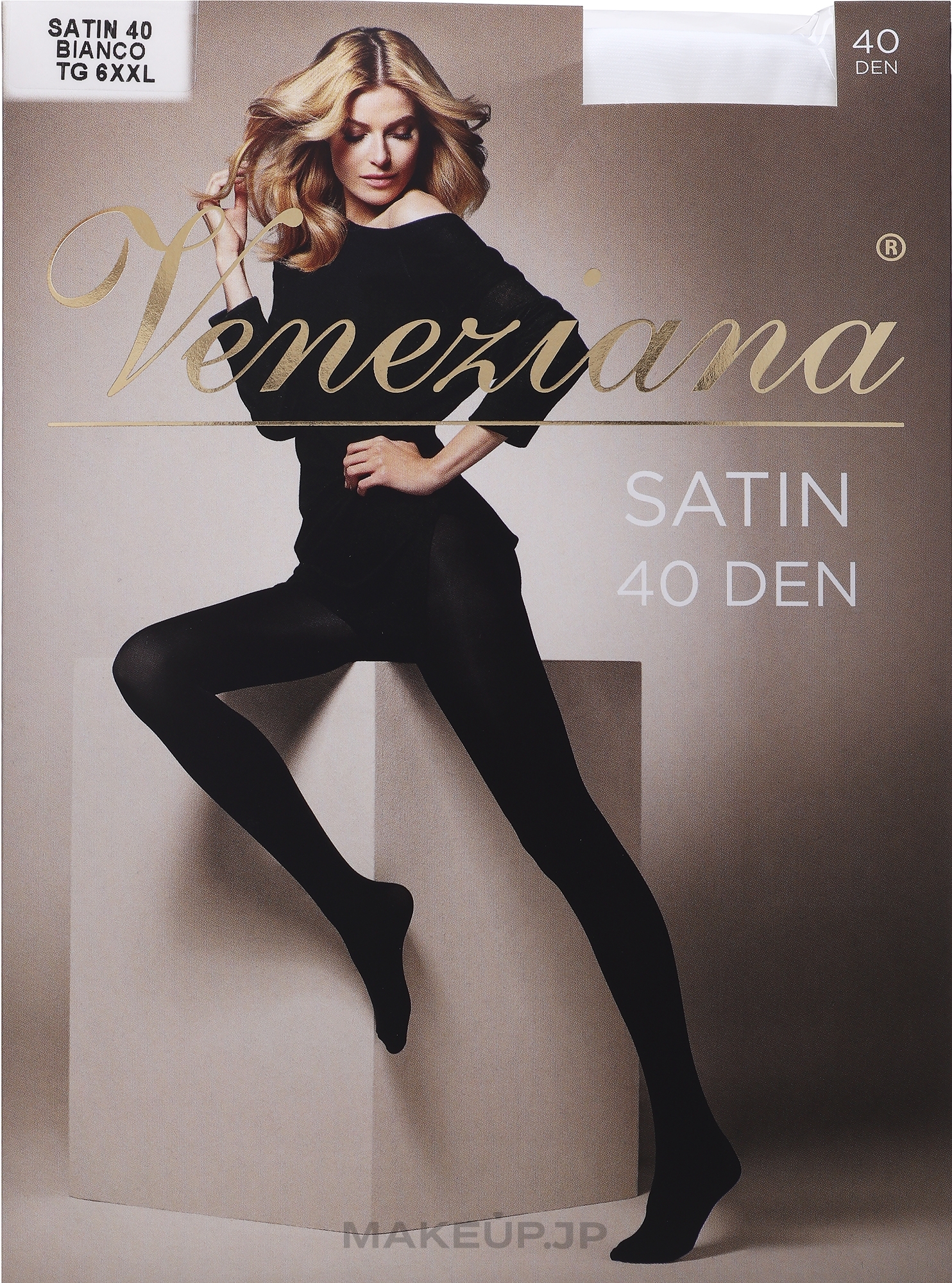 Women's Tights "Satin", 40 Den, bianco - Veneziana — photo 6