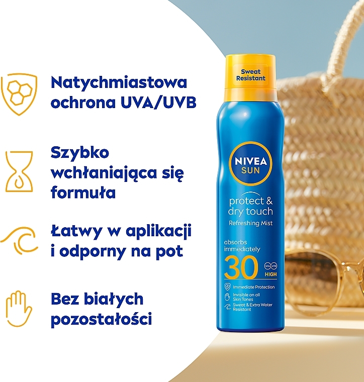 Sunscreen Spray SPF30 - NIVEA Sun Protect & Dry Touch Refreshing Mist SPF30 — photo N3