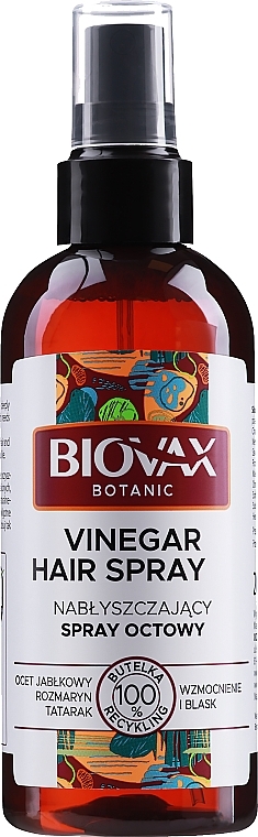 Hair Spray 'Apple Vinegar' - L'biotica Biovax Botanic Hair Sprey — photo N1