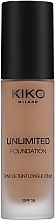 Fragrances, Perfumes, Cosmetics Long-Lasting Liquid Foundation - KIKO Milano Unlimited Foundation SPF 15 (25 -Warm Beige)