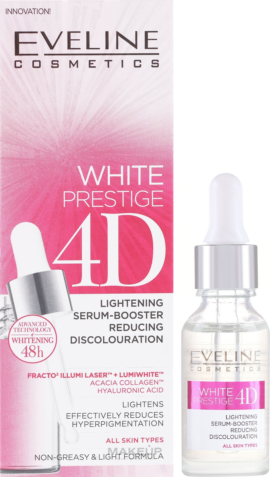 Face Treatment - Eveline White Prestige 4D Lightening Serum-Booster Reducing Discolouration — photo 18 ml