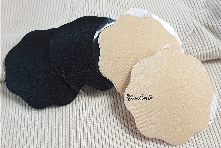 Fabric Breast Stickers, black, 2 pcs - Deni Carte — photo N2