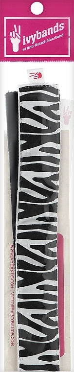 Headband, black-white - Ivybands Zebra Hair Band — photo N1