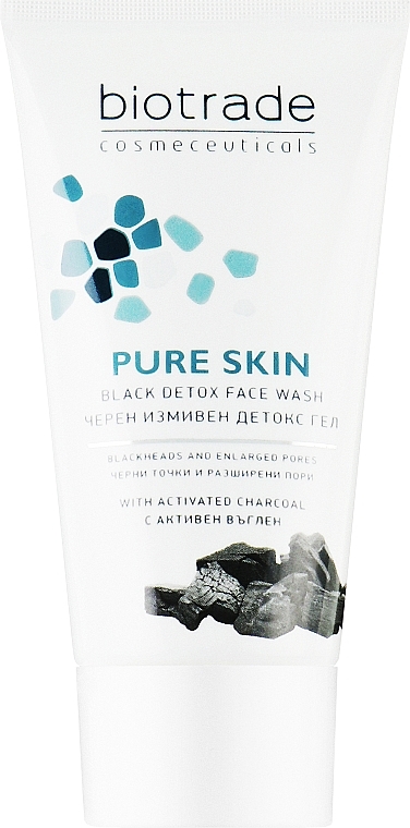 Detox Gel with Charcoal & Lactic Acid - Biotrade Pure Skin Black Detox Face Wash — photo N3