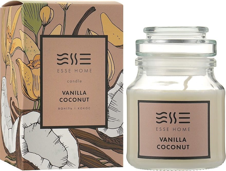 Scented Candle "Vanilla & Coconut" - Esse Home Vanilla & Coconut Candle — photo N2