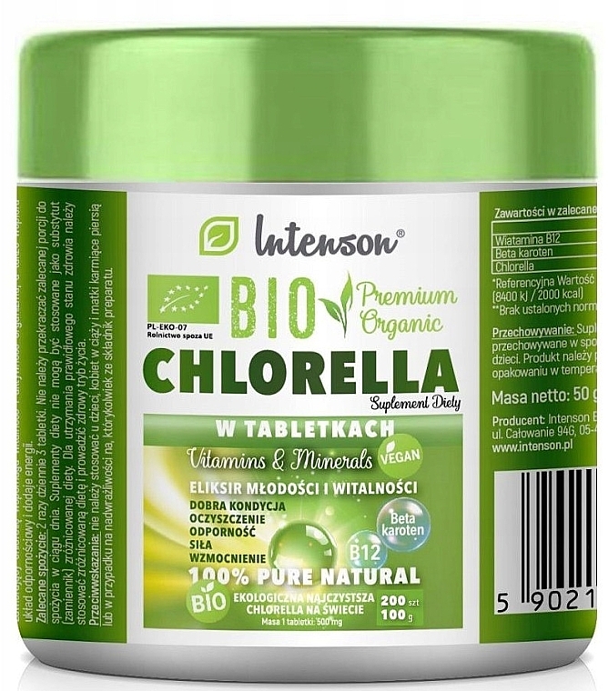 Chlorella Dietary Supplement, tablets - Intenson Bio Chlorella — photo N1