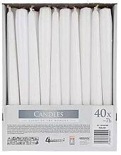 Fragrances, Perfumes, Cosmetics Table Candle Set 245x23 mm, 40 pieces, white - Bispol