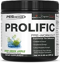 Fragrances, Perfumes, Cosmetics Green Apple Pre-Workout Complex - PeScience Prolific Pre-Workout Sour Green Apple