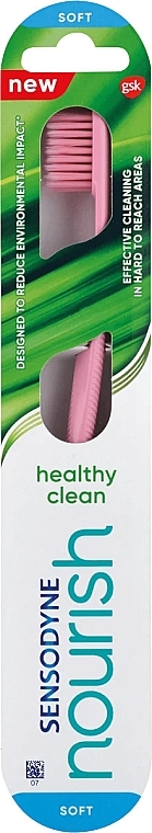 歯ブラシ、ソフト、ピンク - Sensodyne Nourish Healthy Clean Soft Toothbrush	 — photo N1