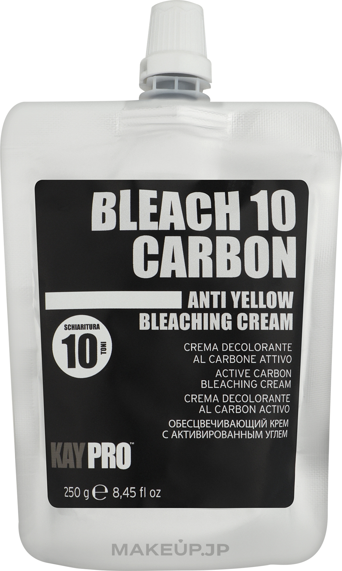 Bleaching Cream with Activated Charcoal (up to 10 tones) - KayPro NoYellowGigs Bleaching Cream — photo 250 g