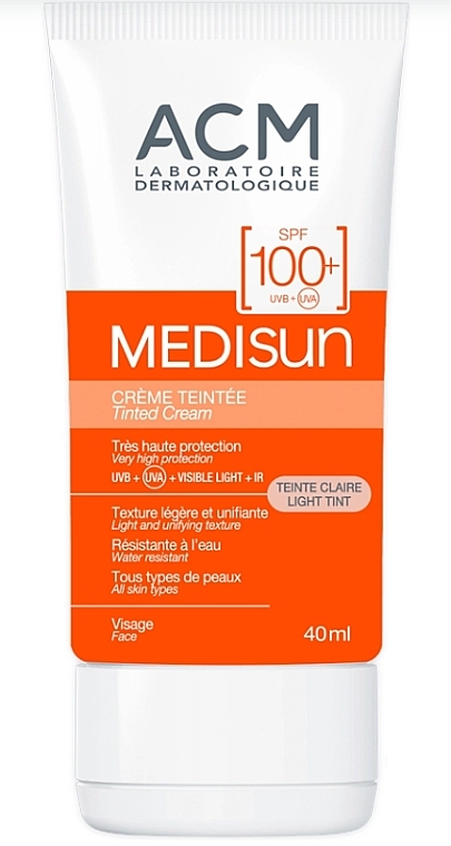 Face Foundation Sunscreen SPF 100+ - ACM Laboratoires Medisun Tinted Cream Light Tint SPF100 — photo N1