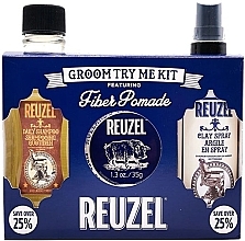 Fragrances, Perfumes, Cosmetics Set - Reuzel Fiber Try Me Kit (h/pomade/35g + h/spray/100ml + shm/100ml)